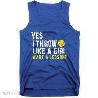 Funny Softball Gift Throw Like A Cool Gift Tank Top thumb 0
