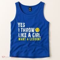Funny Softball Gift Throw Like A Cool Gift Tank Top thumb 2