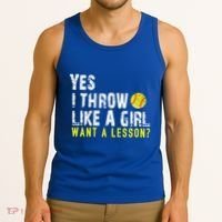 Funny Softball Gift Throw Like A Cool Gift Tank Top thumb 3