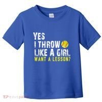 Funny Softball Gift Throw Like A Cool Gift Toddler T-Shirt thumb 0