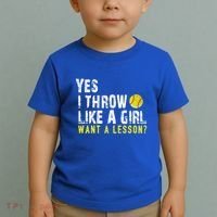 Funny Softball Gift Throw Like A Cool Gift Toddler T-Shirt thumb 2