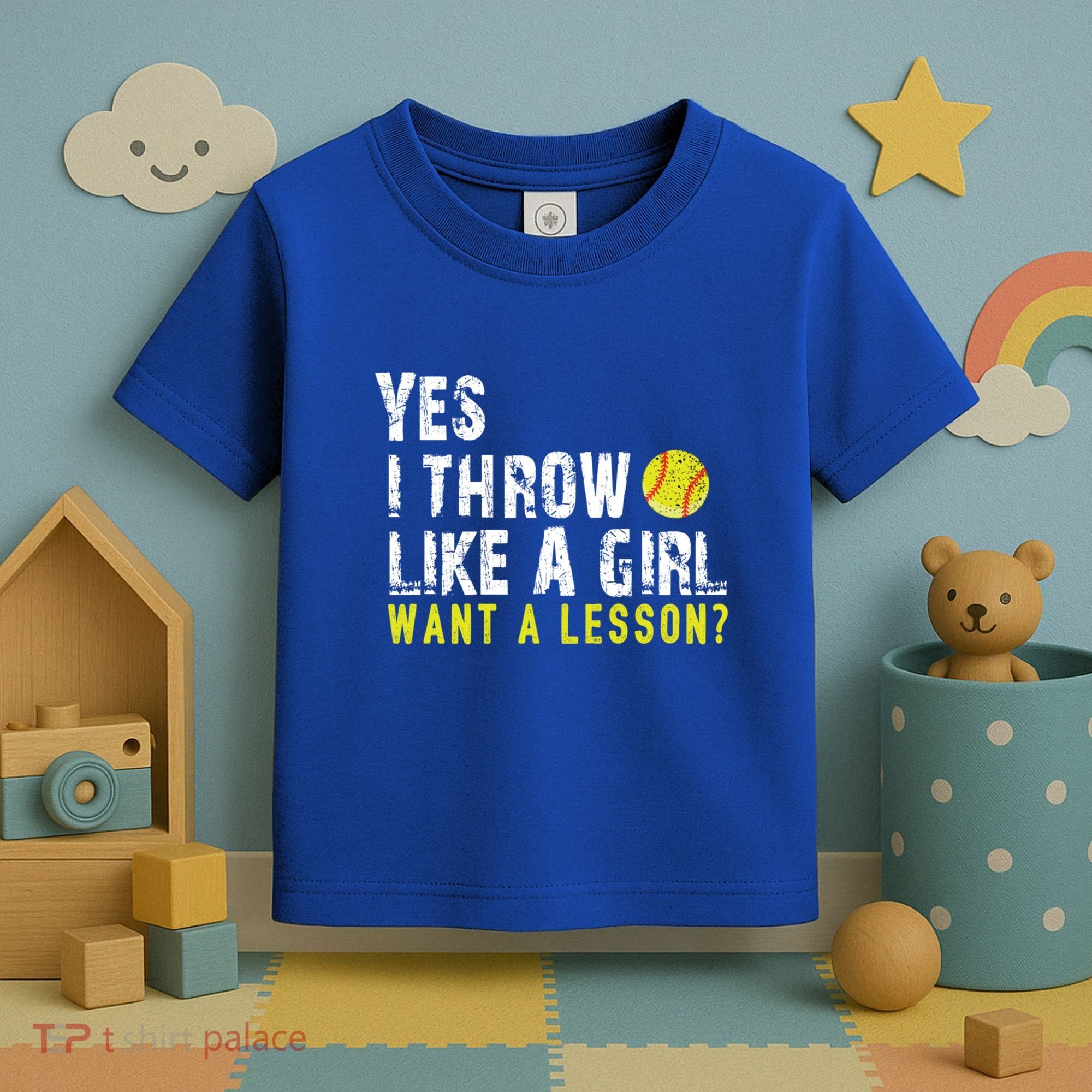 Funny Softball Gift Throw Like A Cool Gift Toddler T-Shirt