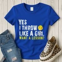 Funny Softball Gift Throw Like A Cool Gift Women's T-Shirt thumb 3