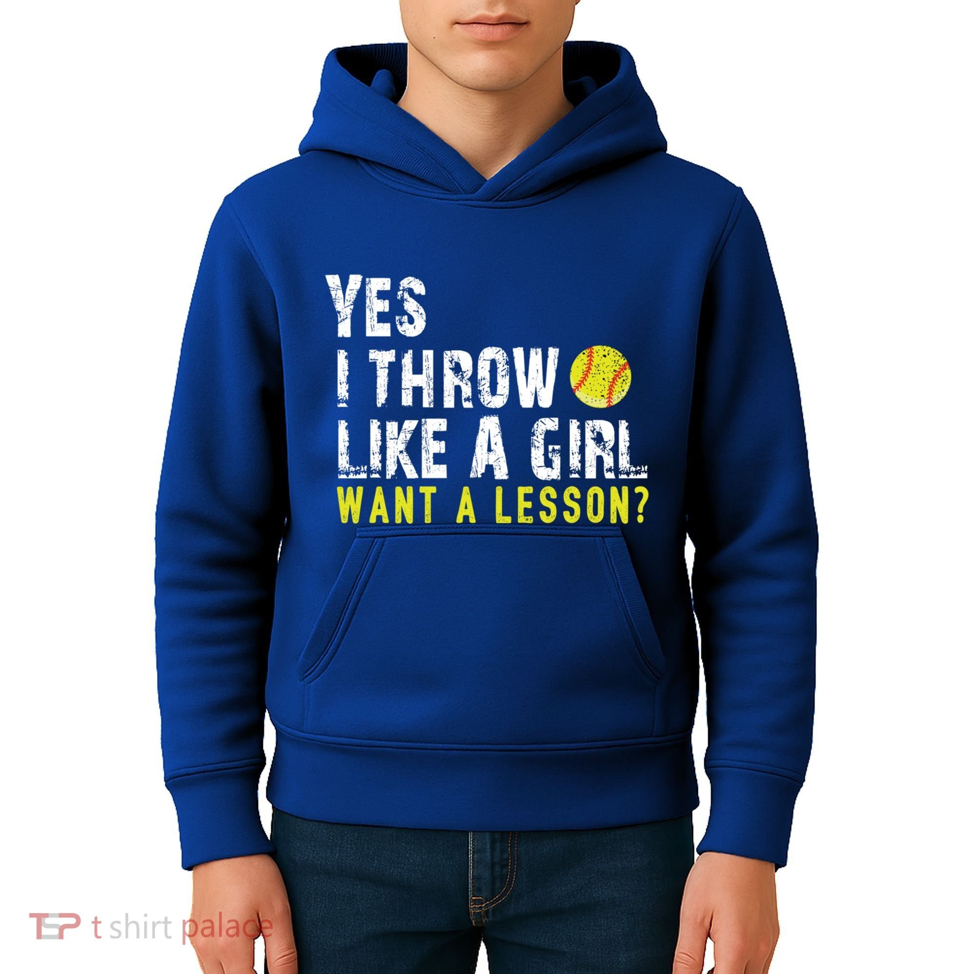 Funny Softball Gift Throw Like A Cool Gift Kids Hoodie