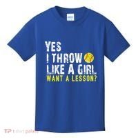 Funny Softball Gift Throw Like A Cool Gift Kids T-Shirt thumb 0