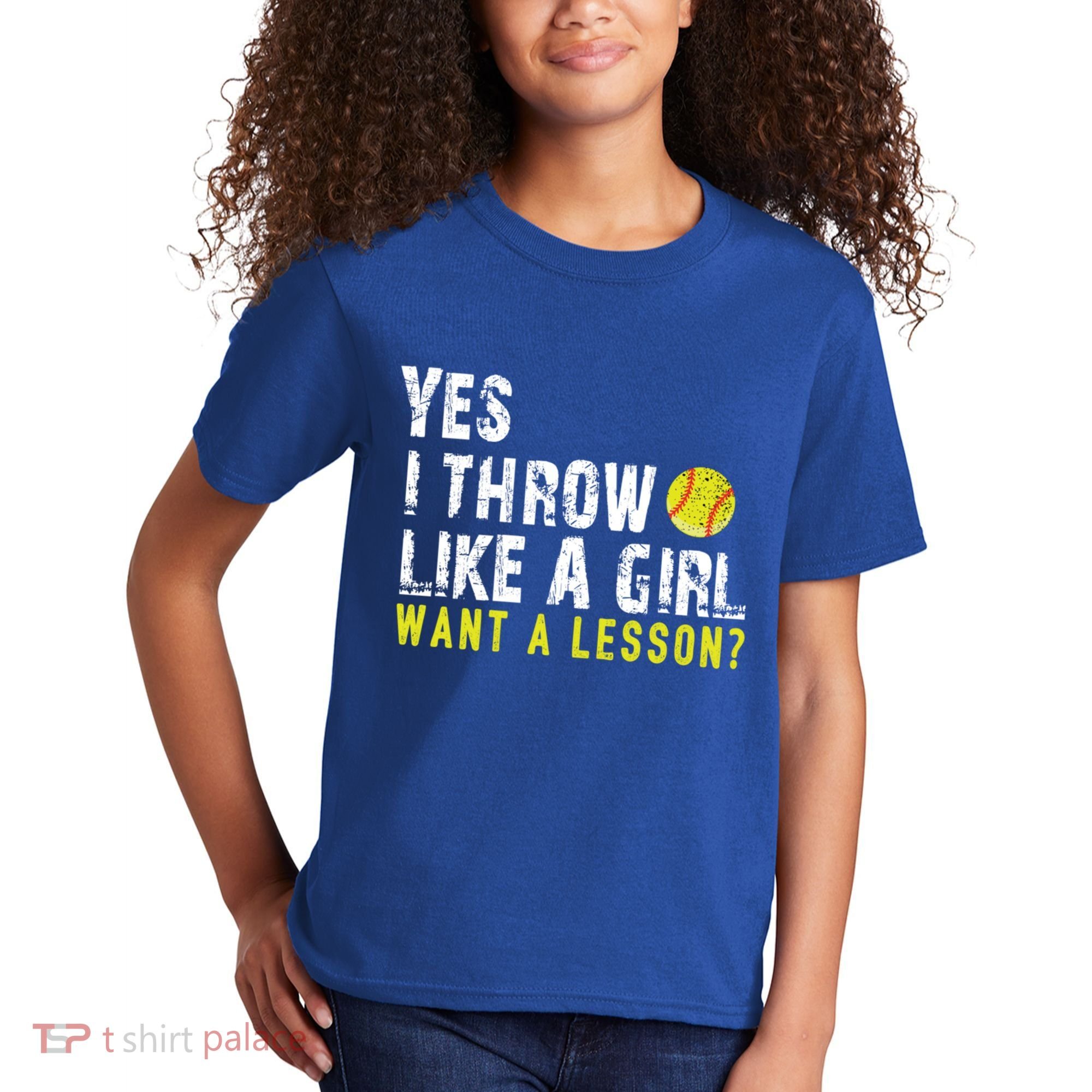 Funny Softball Gift Throw Like A Cool Gift Kids T-Shirt