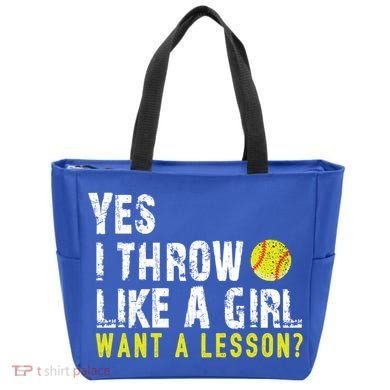Funny Softball Gift Throw Like A Cool Gift Tote Bag