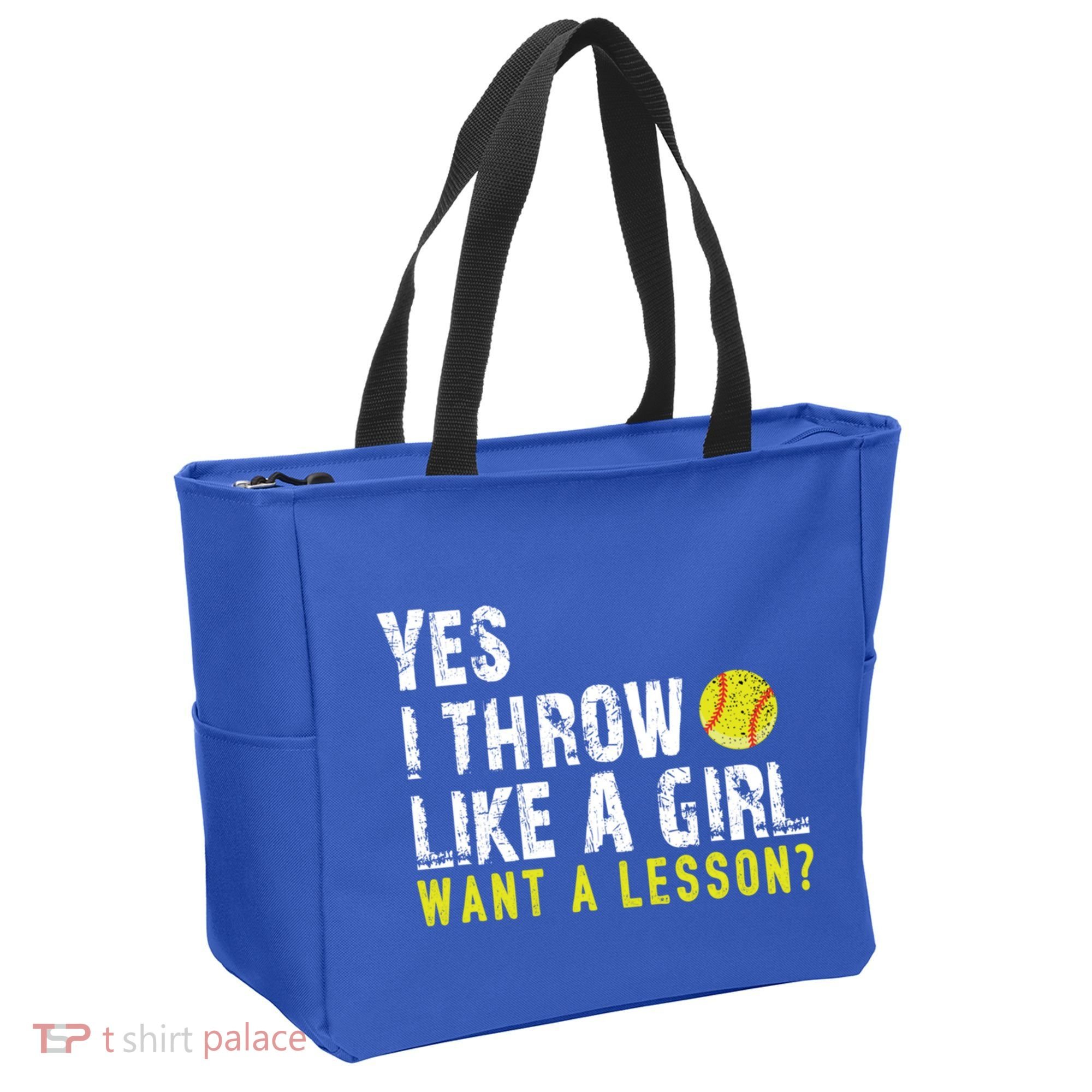 Funny Softball Gift Throw Like A Cool Gift Tote Bag