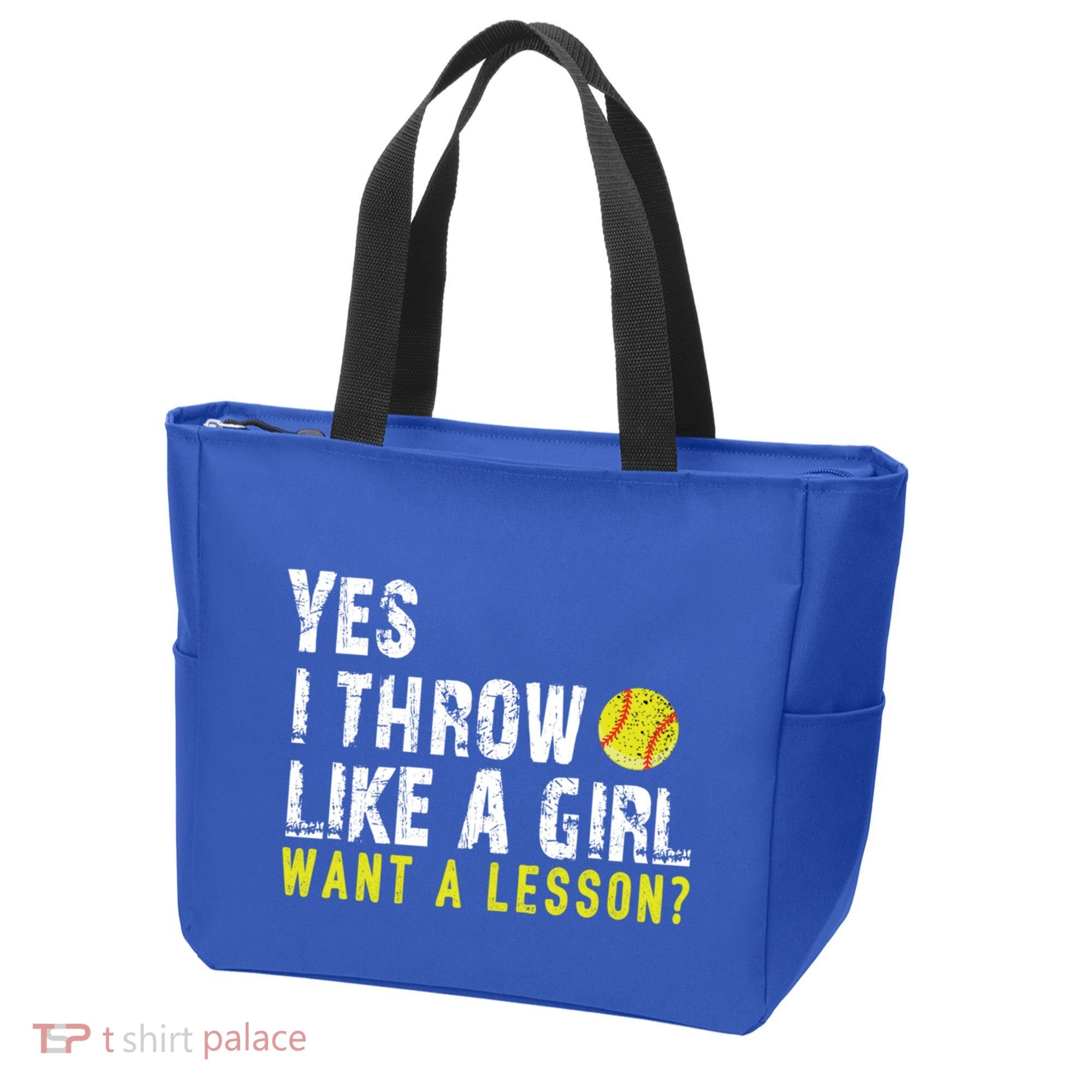 Funny Softball Gift Throw Like A Cool Gift Tote Bag