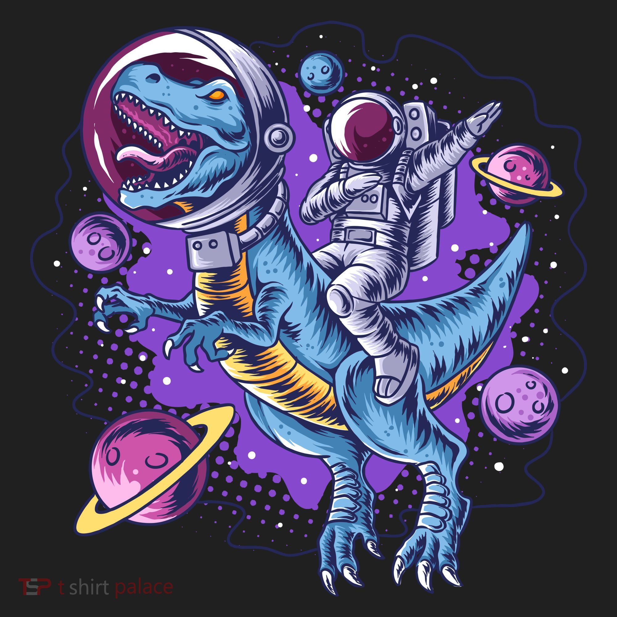 Funny Space Galaxy Astronaut Trex Dinosuar Women's Sweatshirt