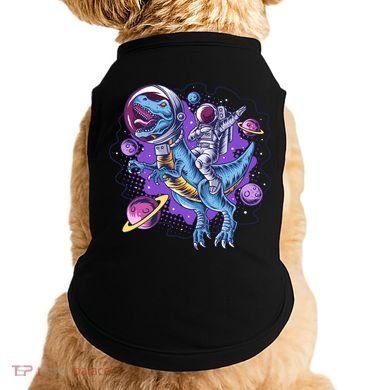Funny Space Galaxy Astronaut Trex Dinosuar Doggie Tank
