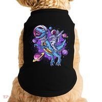Funny Space Galaxy Astronaut Trex Dinosuar Doggie Tank thumb 0