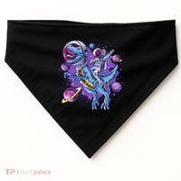Funny Space Galaxy Astronaut Trex Dinosuar USA-Made Doggie Bandana thumb 0