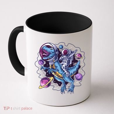 Funny Space Galaxy Astronaut Trex Dinosuar Coffee Mug
