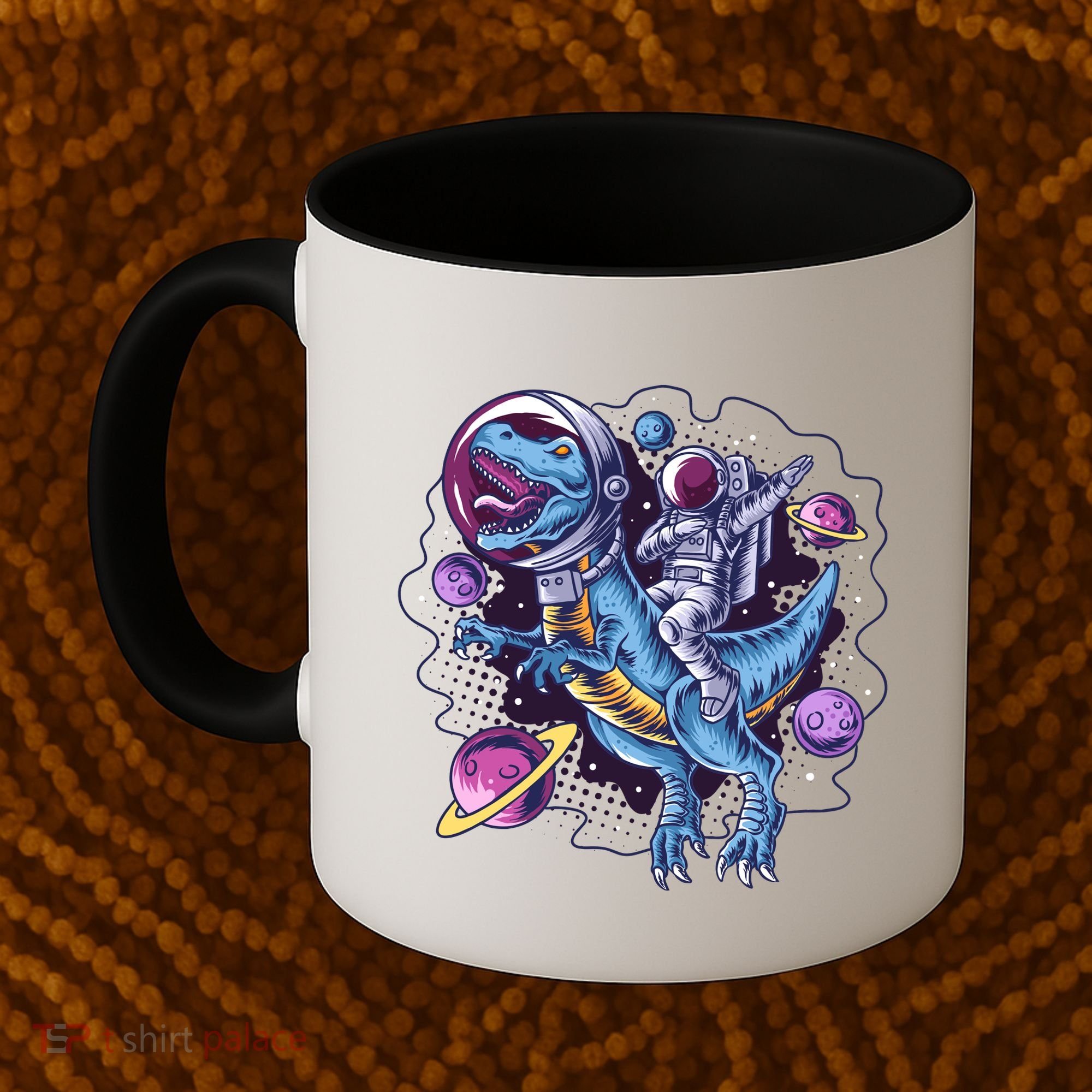 Funny Space Galaxy Astronaut Trex Dinosuar Coffee Mug