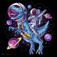 Funny Space Galaxy Astronaut Trex Dinosuar Coffee Mug thumb 5