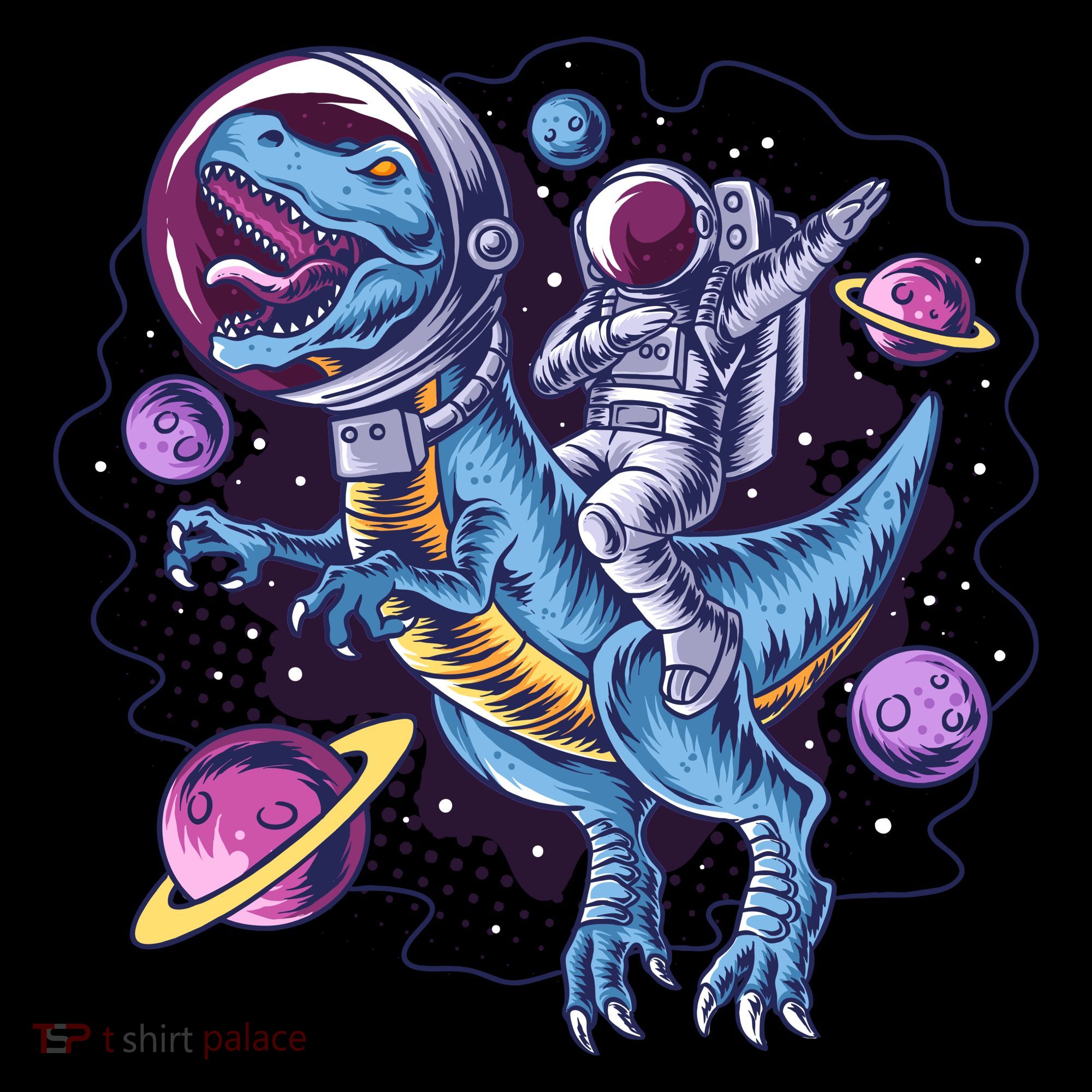 Funny Space Galaxy Astronaut Trex Dinosuar Coffee Mug