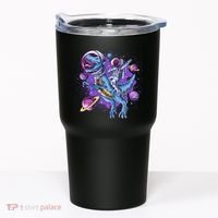 Funny Space Galaxy Astronaut Trex Dinosuar Tumbler thumb 0