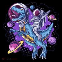 Funny Space Galaxy Astronaut Trex Dinosuar Ornament thumb 1