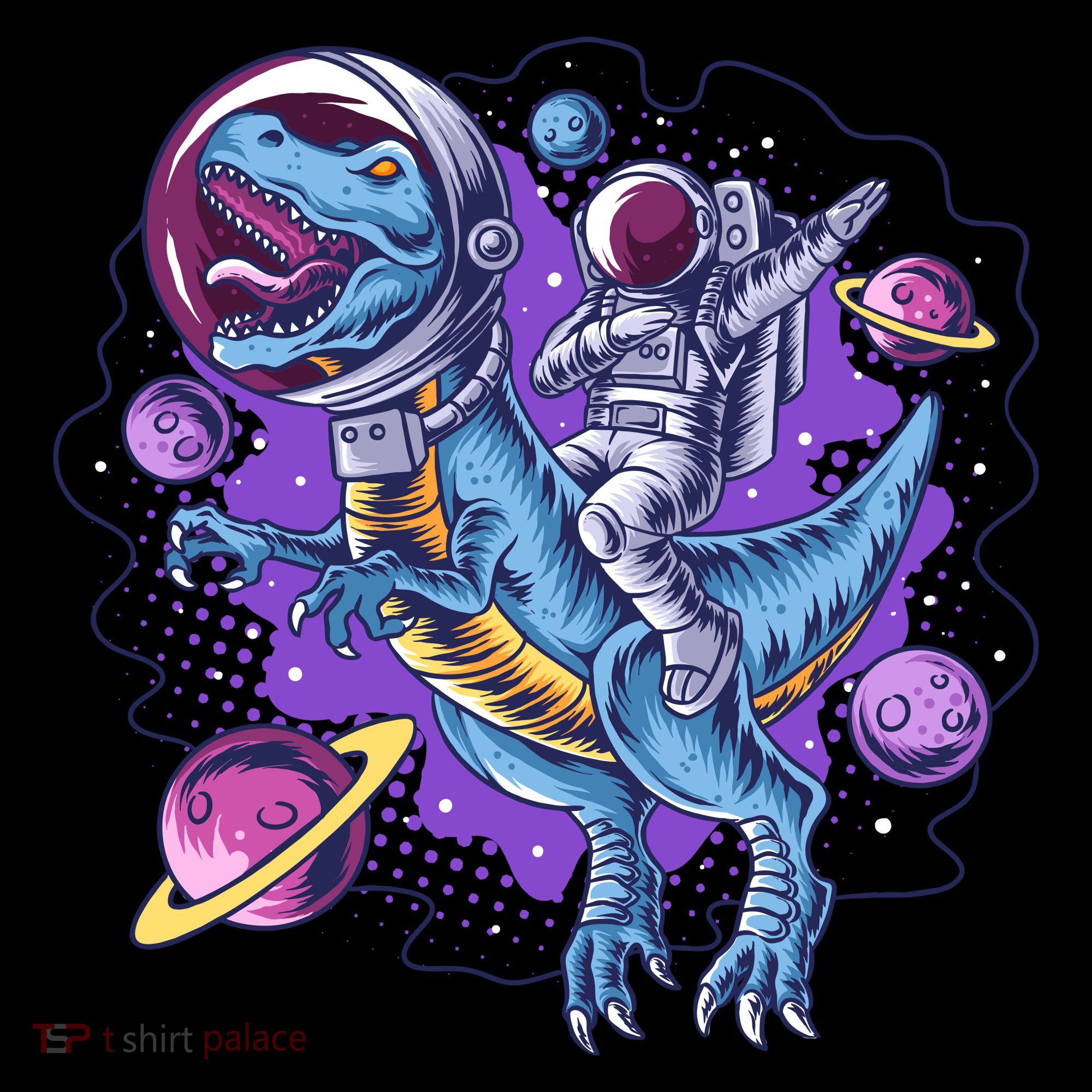Funny Space Galaxy Astronaut Trex Dinosuar Ornament