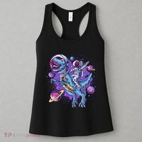 Funny Space Galaxy Astronaut Trex Dinosuar Women's Tank Top thumb 3