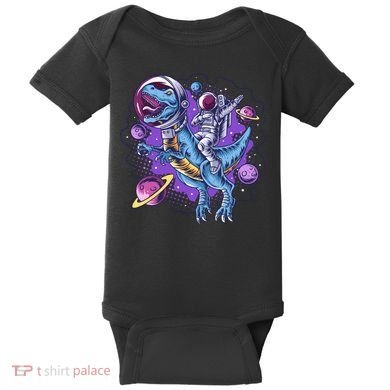 Funny Space Galaxy Astronaut Trex Dinosuar Baby Bodysuit