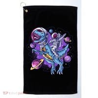 Funny Space Galaxy Astronaut Trex Dinosuar Golf Towel thumb 0