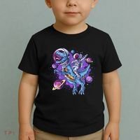 Funny Space Galaxy Astronaut Trex Dinosuar Toddler T-Shirt thumb 2