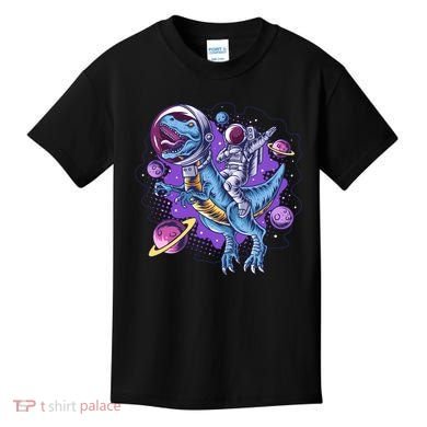Funny Space Galaxy Astronaut Trex Dinosuar Kids T-Shirt