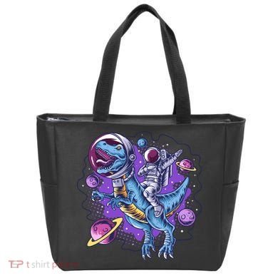 Funny Space Galaxy Astronaut Trex Dinosuar Tote Bag