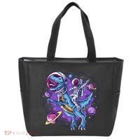 Funny Space Galaxy Astronaut Trex Dinosuar Tote Bag thumb 0