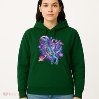 Funny Space Galaxy Astronaut Trex Dinosuar Hoodie thumb 5