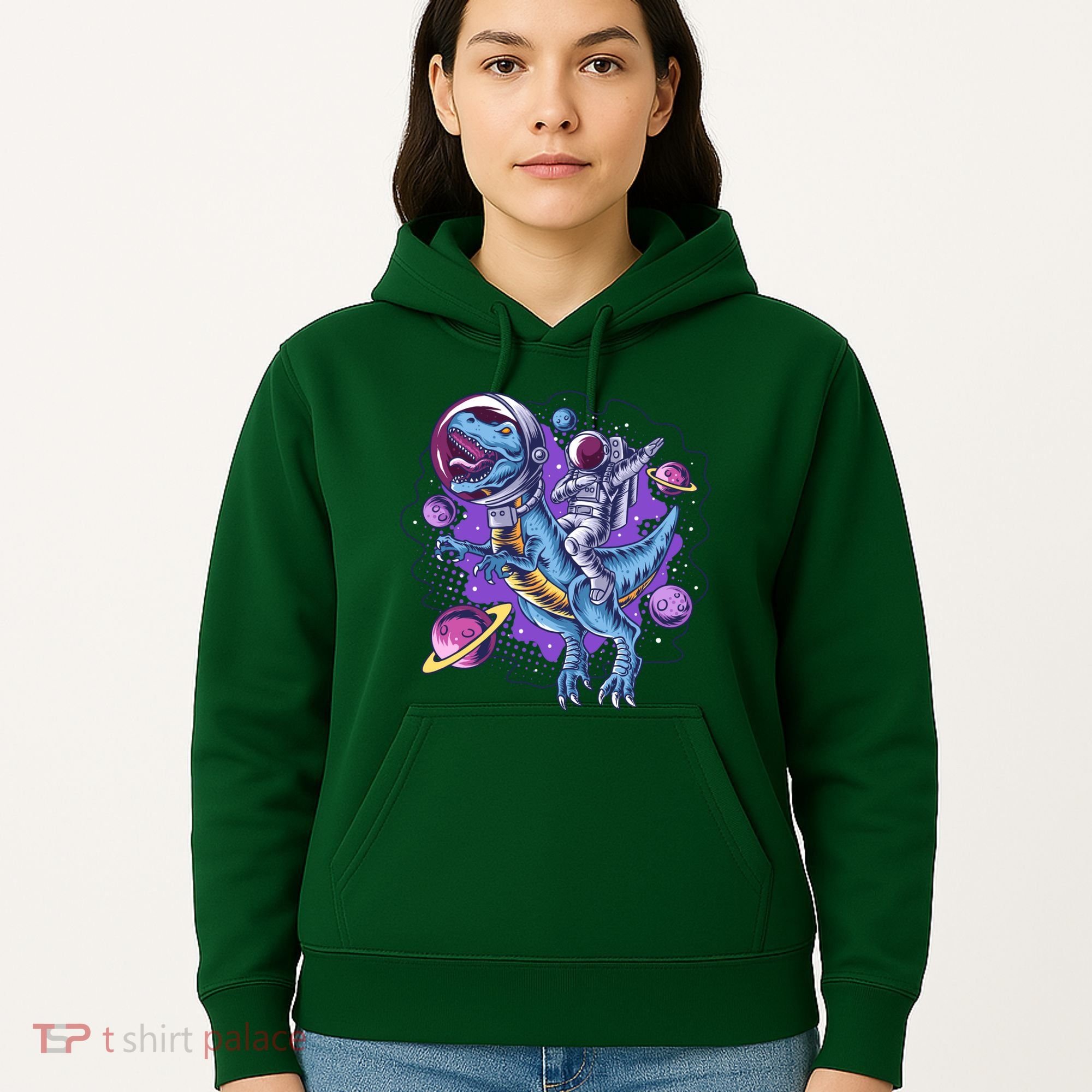 Funny Space Galaxy Astronaut Trex Dinosuar Hoodie
