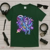 Funny Space Galaxy Astronaut Trex Dinosuar T-Shirt thumb 5
