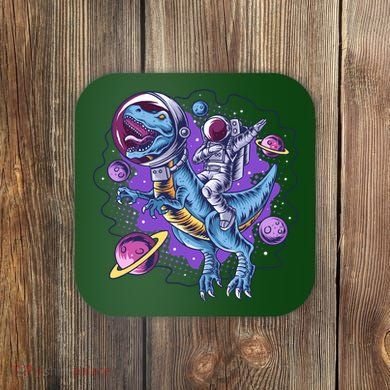 Funny Space Galaxy Astronaut Trex Dinosuar Coaster