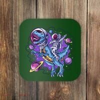Funny Space Galaxy Astronaut Trex Dinosuar Coaster thumb 0