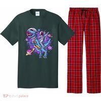 Funny Space Galaxy Astronaut Trex Dinosuar Pajama Set thumb 0