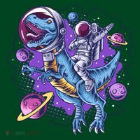 Funny Space Galaxy Astronaut Trex Dinosuar Mousepad thumb 1