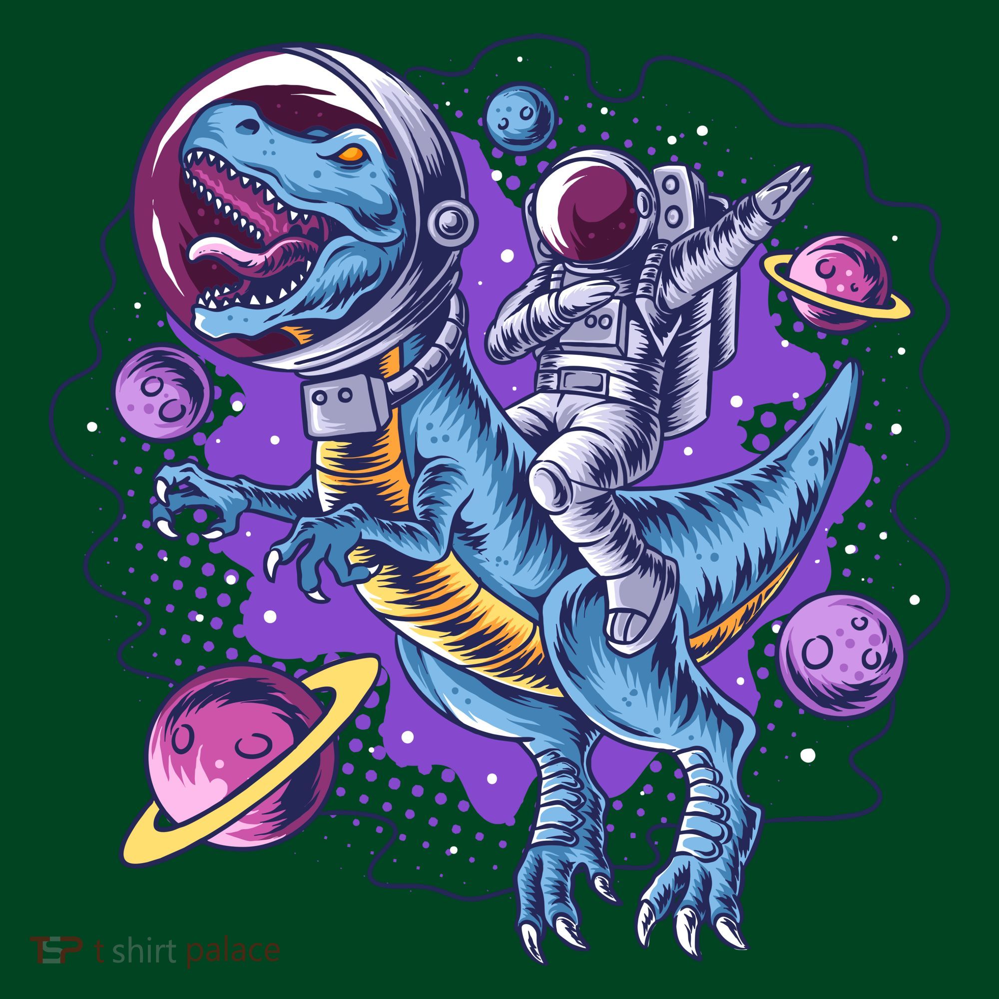 Funny Space Galaxy Astronaut Trex Dinosuar Mousepad