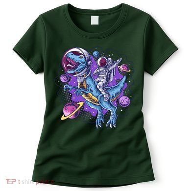 Funny Space Galaxy Astronaut Trex Dinosuar Women's T-Shirt