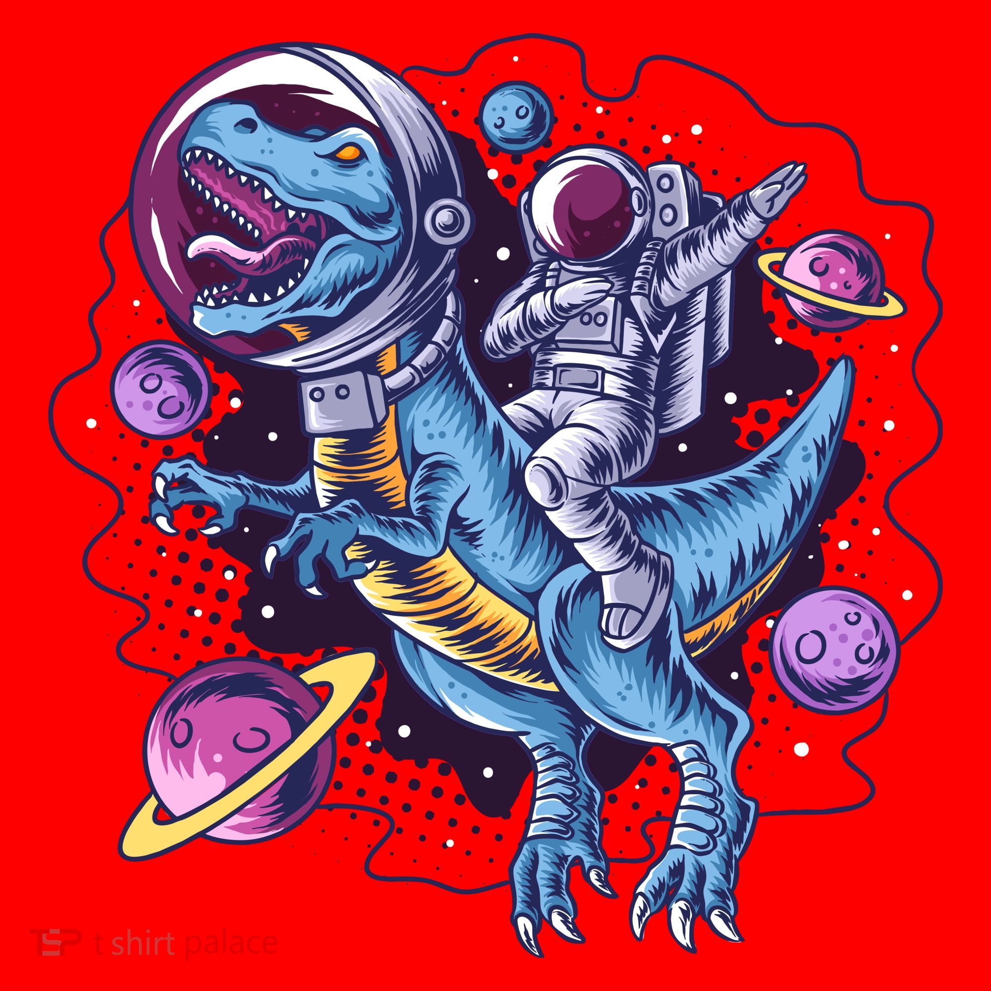 Funny Space Galaxy Astronaut Trex Dinosuar Santa Hat