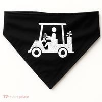 Funny Skeleton Golfer Holding A Beer in Golf Cart USA-Made Doggie Bandana thumb 0
