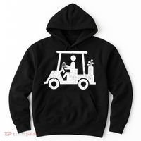 Funny Skeleton Golfer Holding A Beer in Golf Cart Hoodie thumb 0