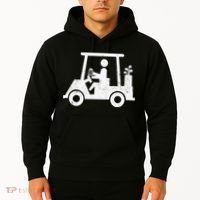 Funny Skeleton Golfer Holding A Beer in Golf Cart Hoodie thumb 2