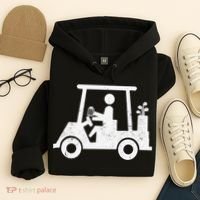 Funny Skeleton Golfer Holding A Beer in Golf Cart Hoodie thumb 4