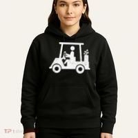 Funny Skeleton Golfer Holding A Beer in Golf Cart Hoodie thumb 5