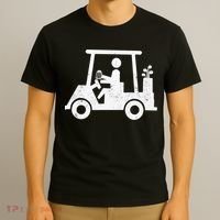 Funny Skeleton Golfer Holding A Beer in Golf Cart T-Shirt thumb 3