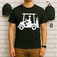 Funny Skeleton Golfer Holding A Beer in Golf Cart T-Shirt thumb 6