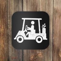 Funny Skeleton Golfer Holding A Beer in Golf Cart Coaster thumb 0