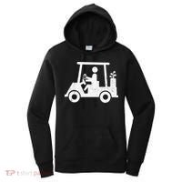 Funny Skeleton Golfer Holding A Beer in Golf Cart Women's Hoodie thumb 0